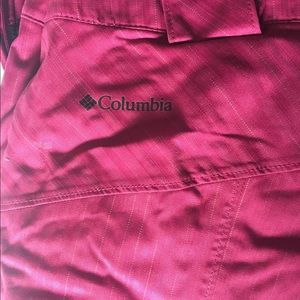 Purple striped Columbia snow pants